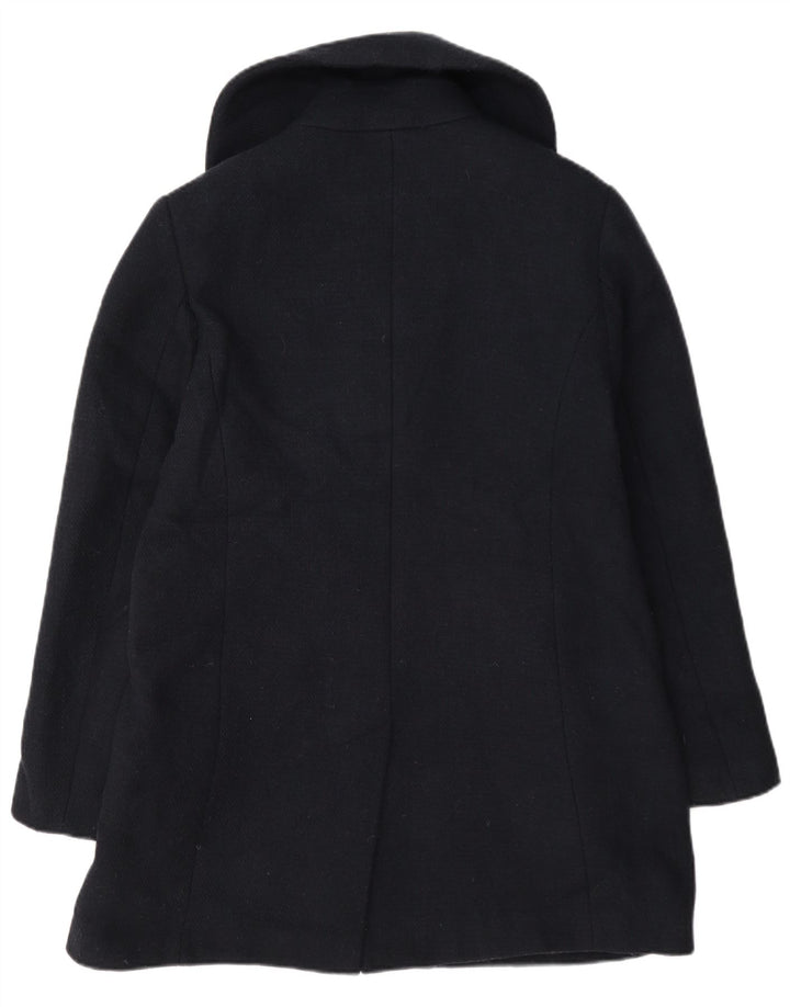 Casaco feminino Marks & Spencer com peito duplo ervilha Reino Unido 12 lã azul marinho médio
