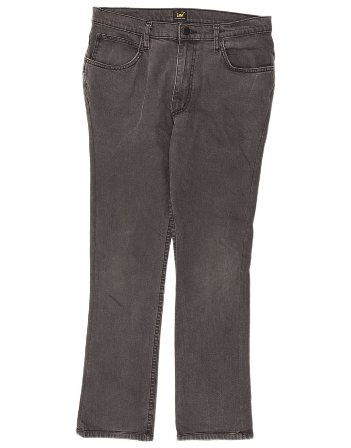 Lee Mens Brooklyn Straight Jeans W34 L30 Algodão Cinza