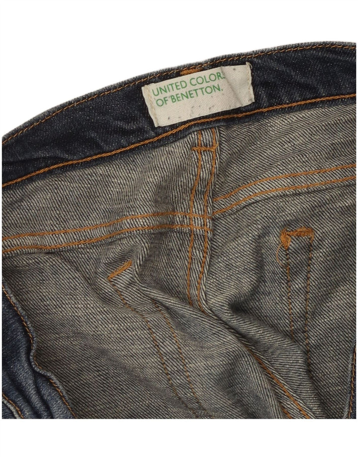 Jeans recortados femininos Benetton W34 L25 azul