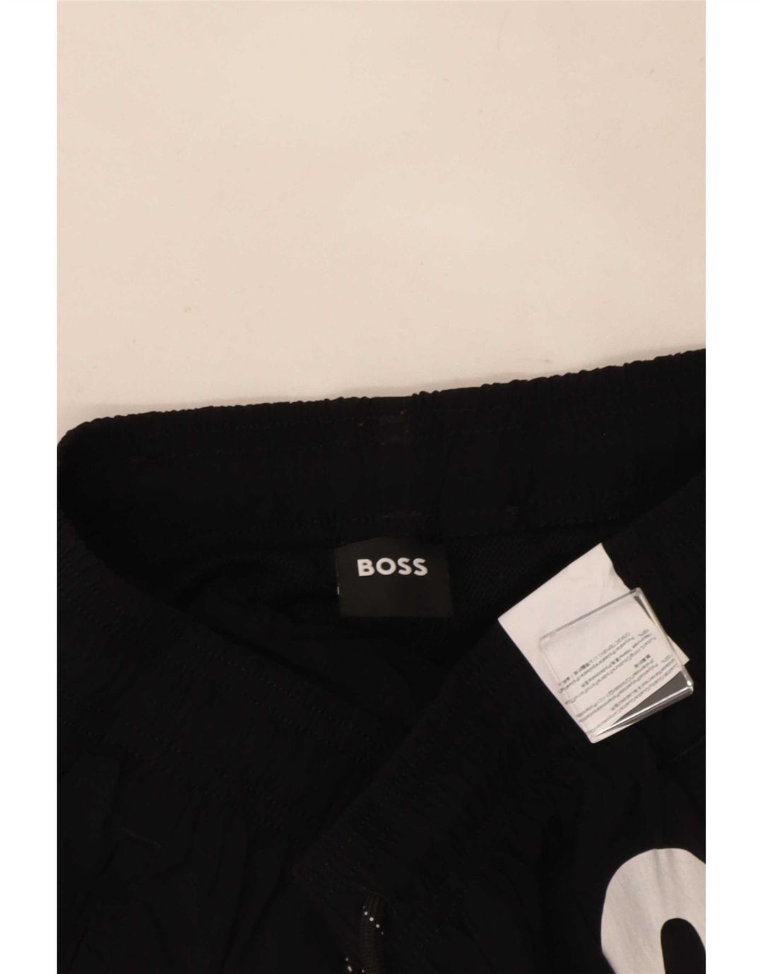 Hugo Boss Shorts de natação masculino gráfico pequeno preto poliamida