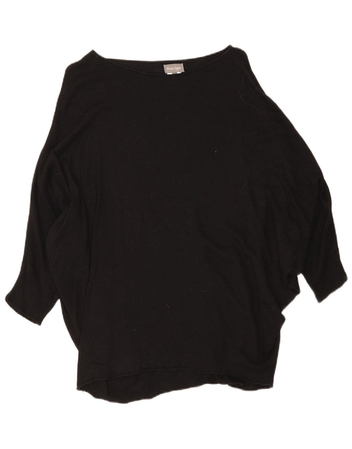 Blusa feminina Phase Eight manga 3/4 Batwing Top Reino Unido 12 médio preto