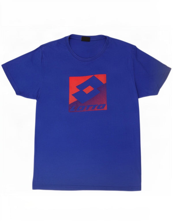 Camiseta masculina gráfica Lotto Top grande algodão azul
