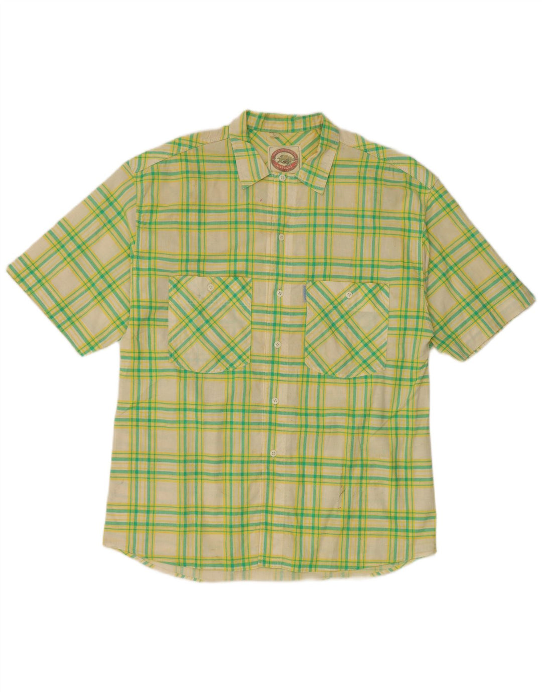 Camisa masculina de manga curta CASUCCI grande xadrez verde
