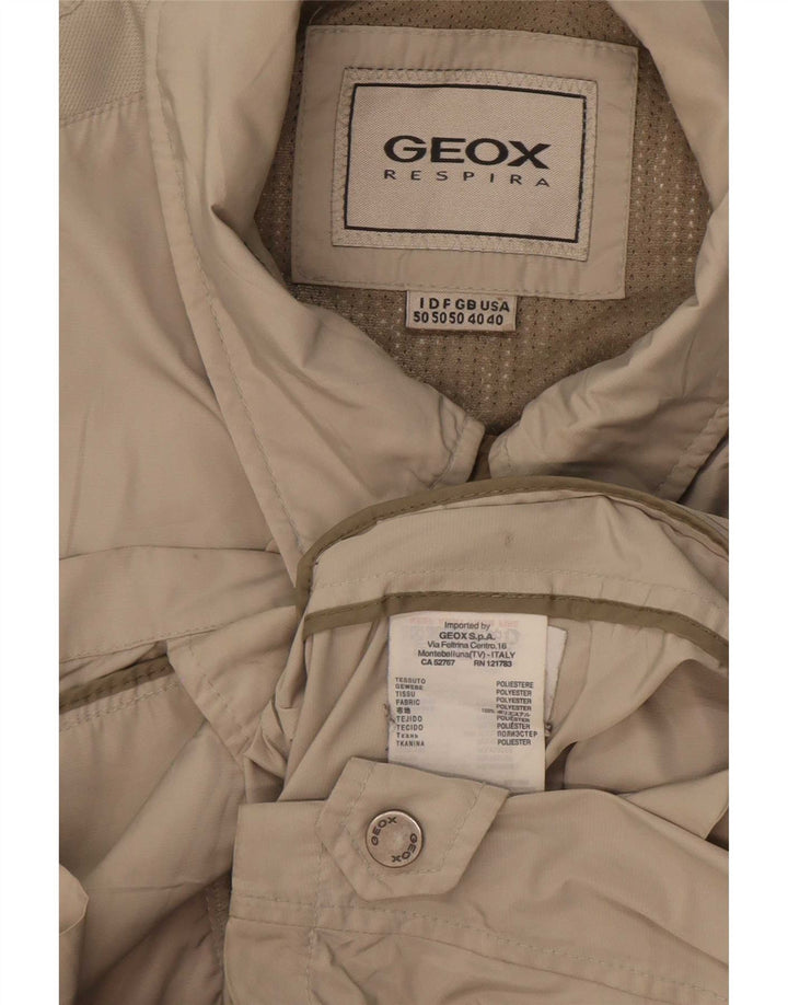 Geox Mens Respira Utility Jacket UK 40 Grande Poliéster Bege