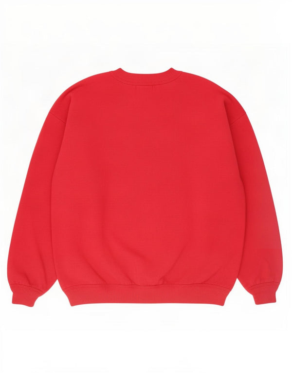 Suéter gráfico feminino vintage Reino Unido 16 grande algodão vermelho