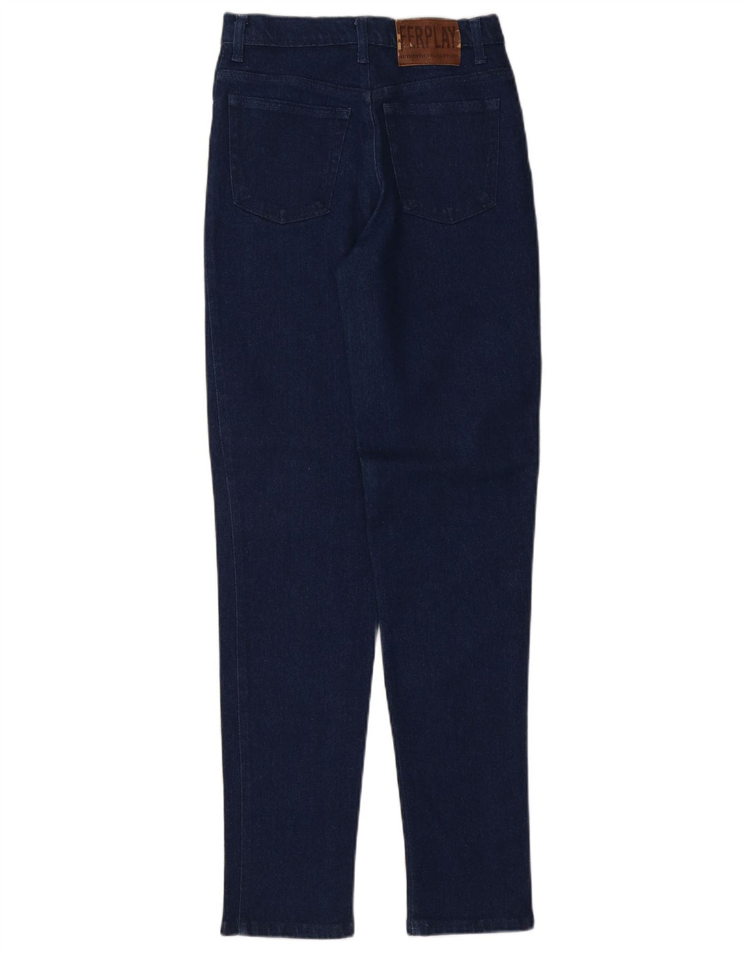 Jeans cônicos femininos vintage W27 L32 azul marinho
