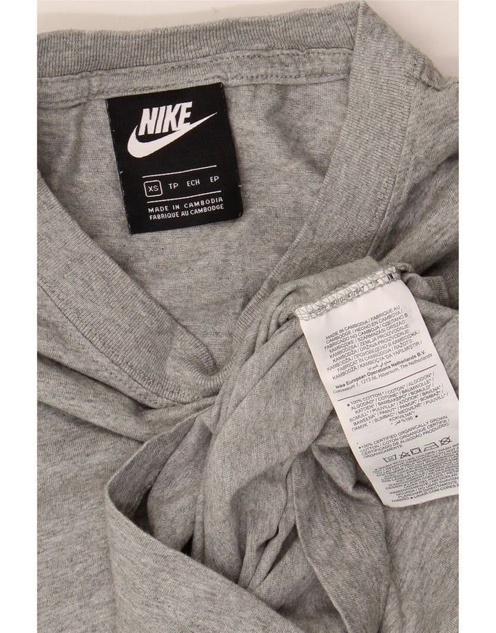 Camiseta masculina Nike Top XS cinza manchado de algodão