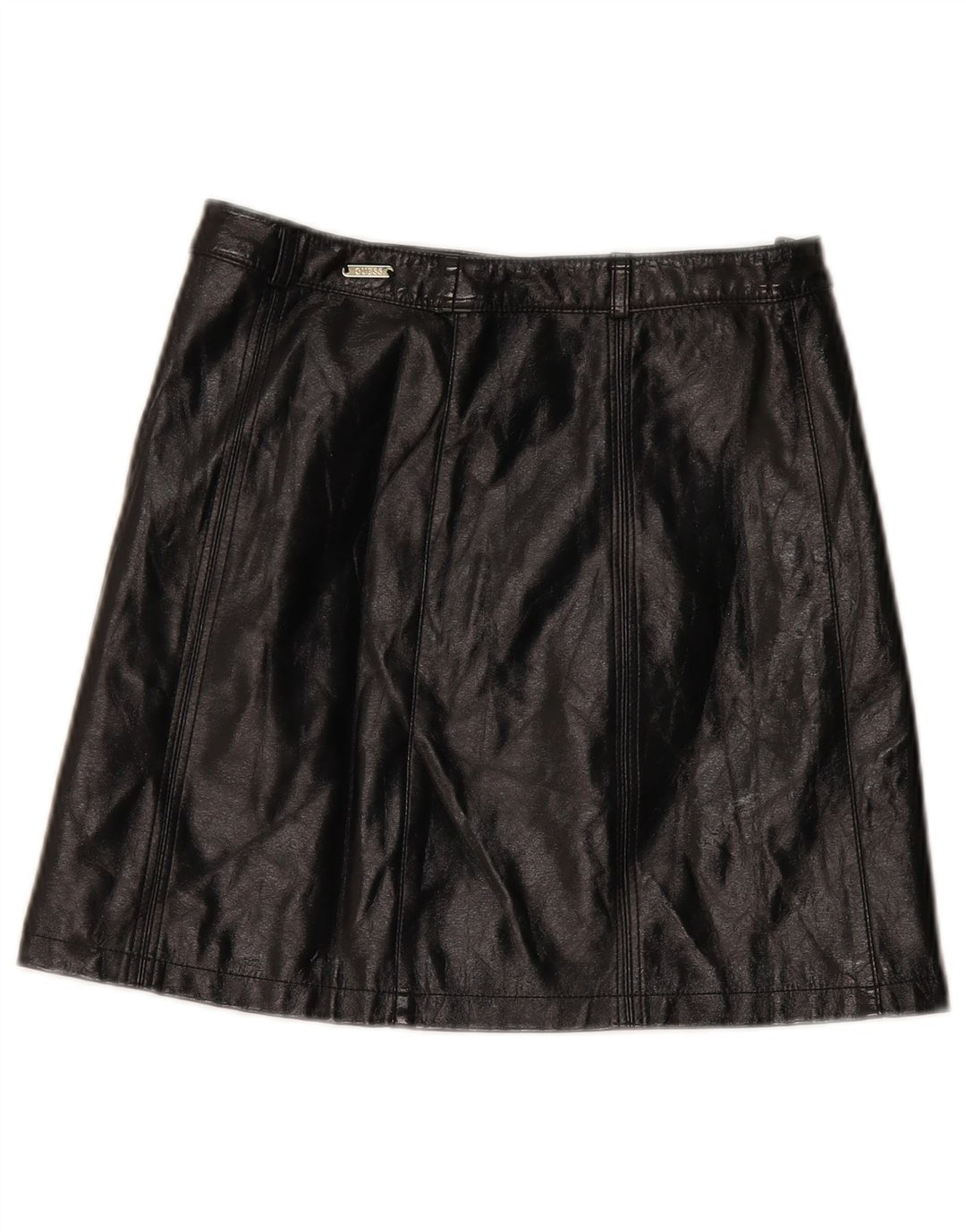 Saia feminina de couro sintético Guess W27 pequena polietileno preto