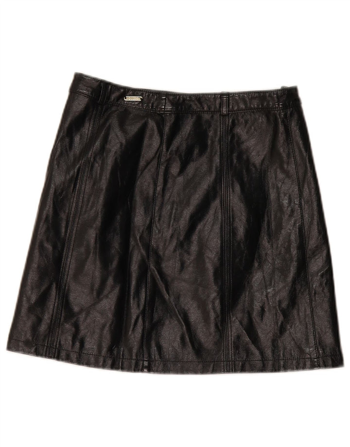 Saia feminina de couro sintético Guess W27 pequena polietileno preto
