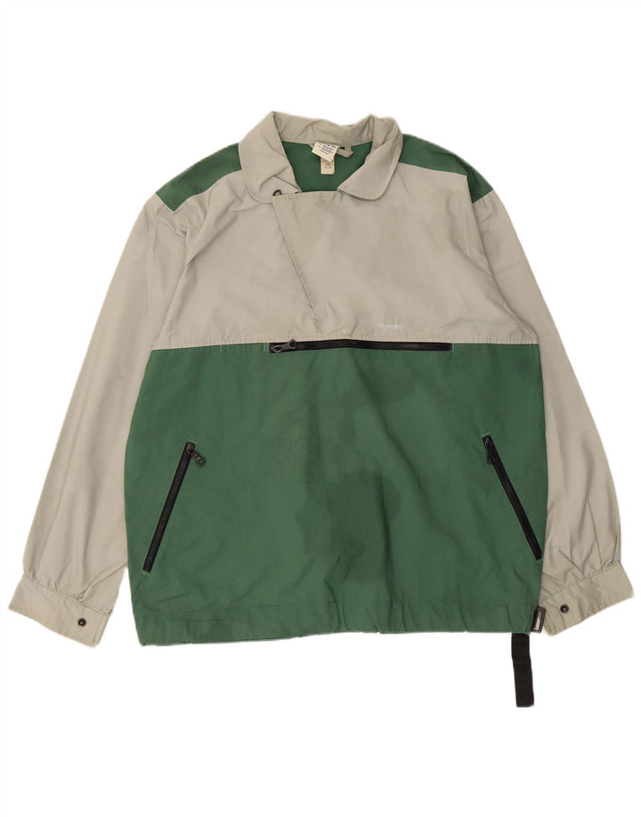 Jaqueta corta-vento masculina ROHAN UK 36 bloco colorido verde pequeno