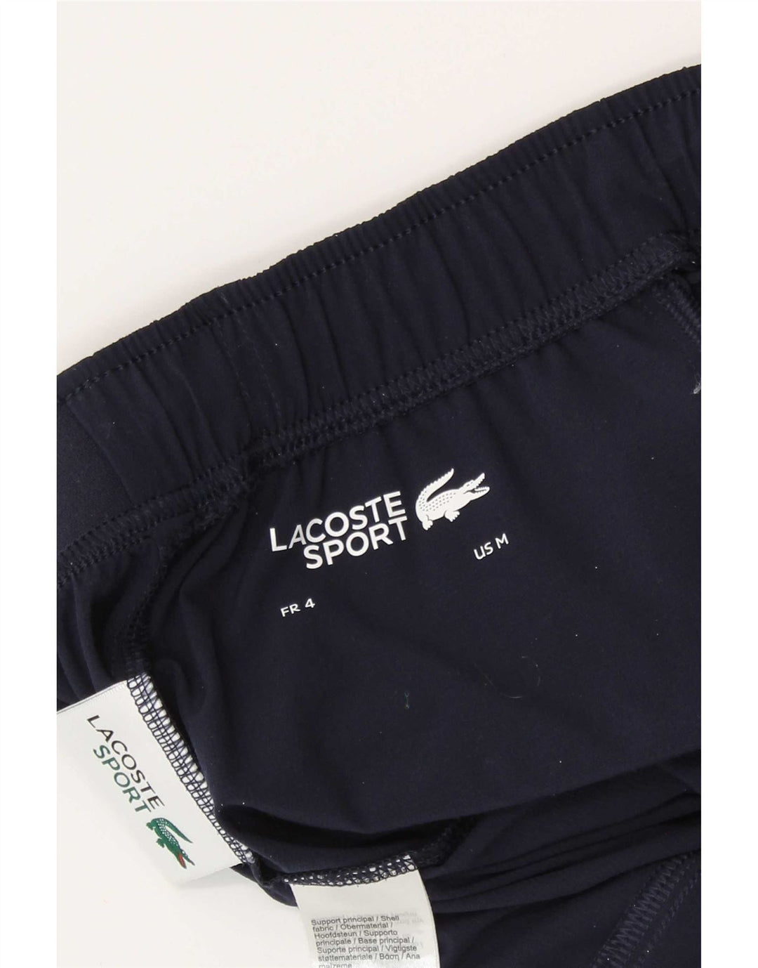 Shorts esportivos gráficos masculinos Lacoste tamanho 4 médio azul marinho poliéster
