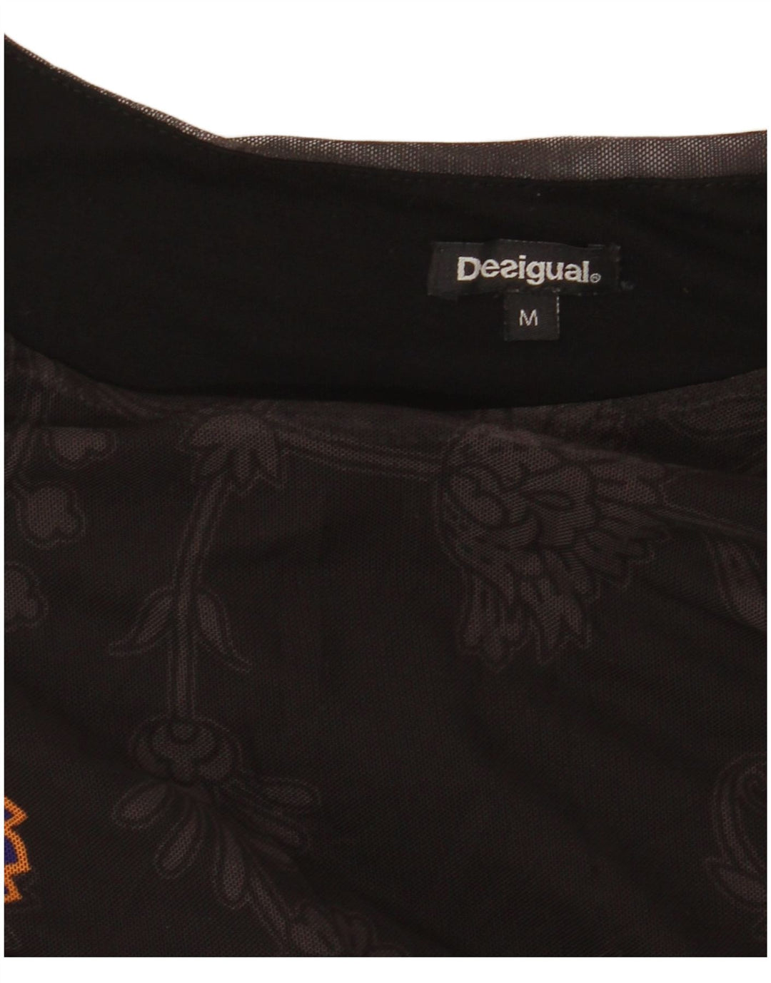 Blusa feminina de manga comprida DESIGUAL UK 12 médio preto floral