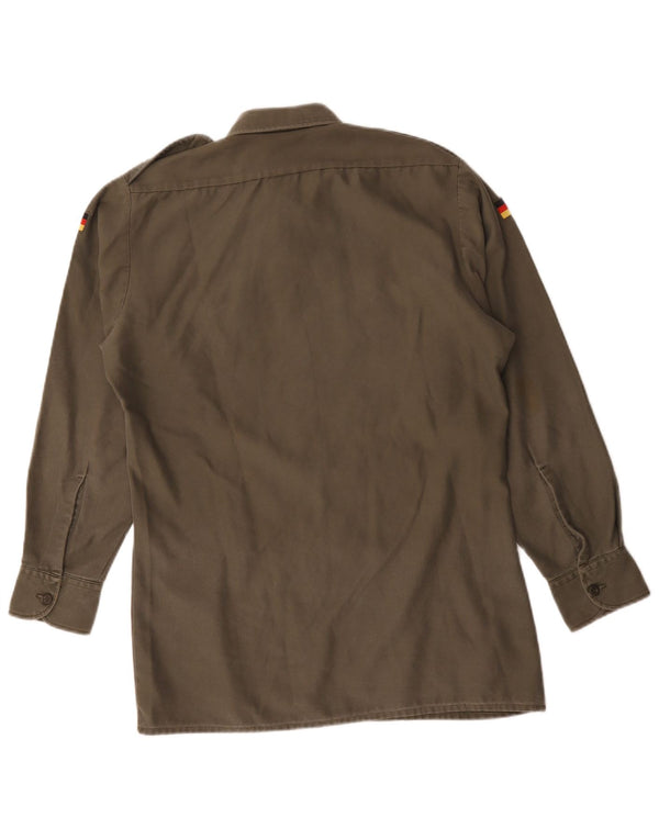 Camisa militar masculina vintage tamanho 37/38 pequeno exército cáqui