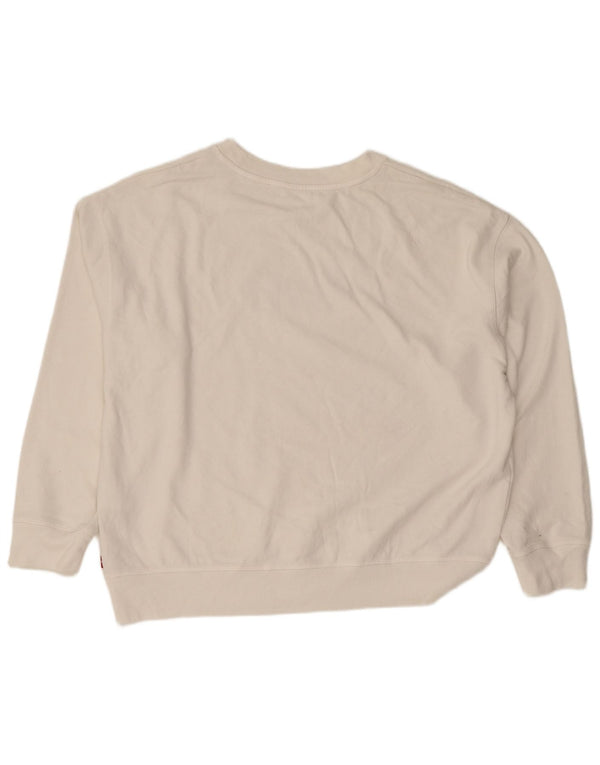 Moletom gráfico feminino Levi's Jumper UK 18 XL algodão branco