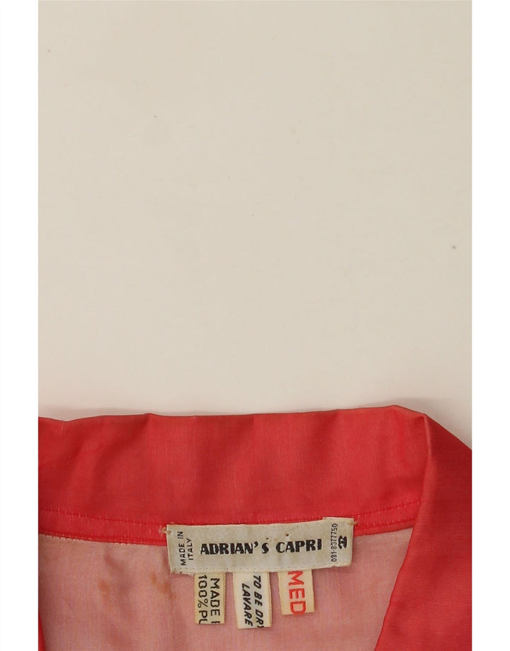 Jaqueta bomber feminina ADRIAN’S CAPRI Reino Unido 14 seda vermelha média