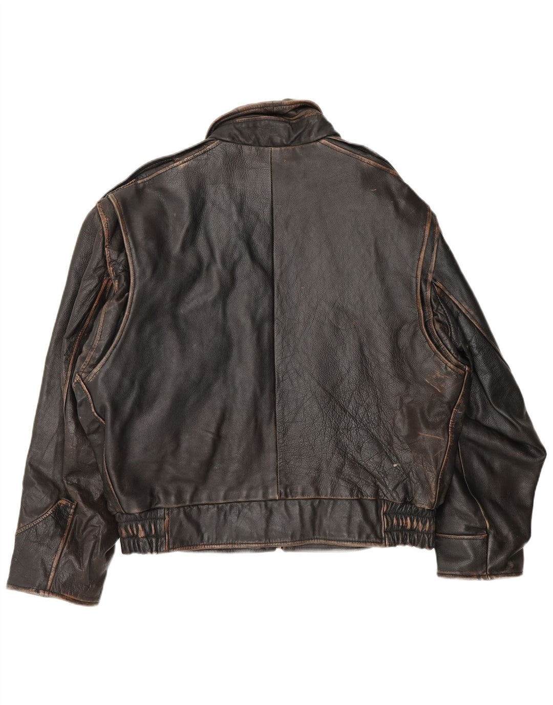 Jaqueta bomber masculina de couro Bomboogie Reino Unido 42 XL couro marrom