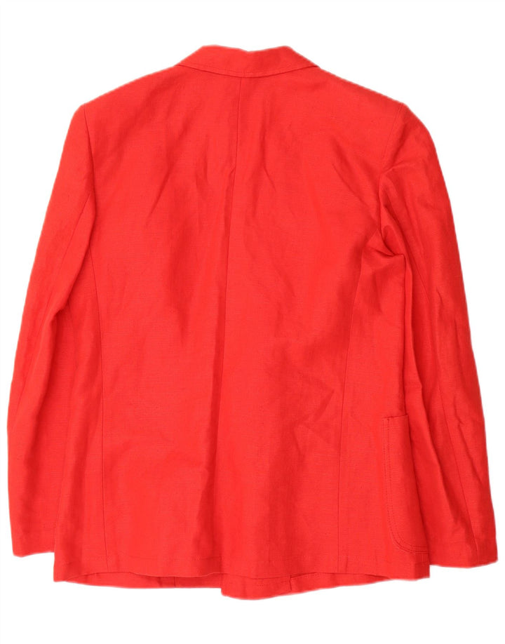 Jaqueta blazer feminina vintage com peito duplo IT 46 linho vermelho grande