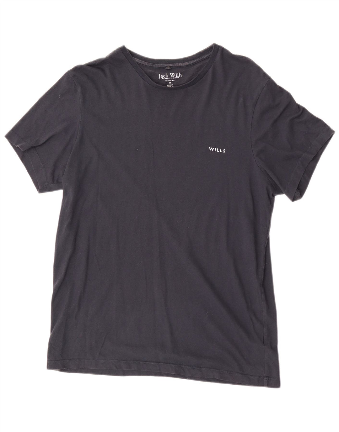 Camiseta masculina Jack Wills Classic Fit Top Médio Algodão Azul Marinho