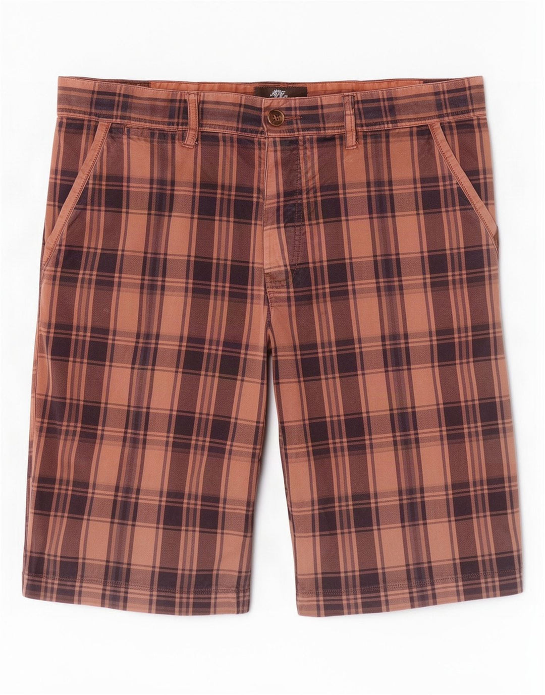 Timberland Mens Regular Chino Shorts W36 Grande Algodão Xadrez Marrom