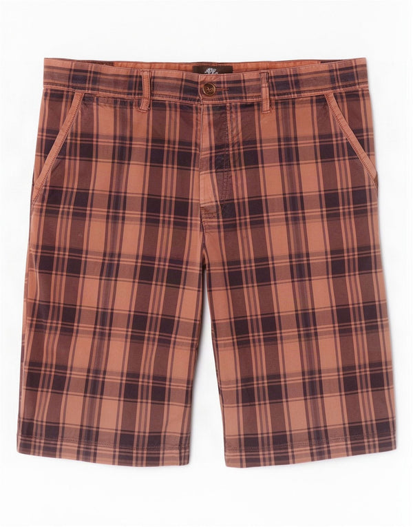 Timberland Mens Regular Chino Shorts W36 Grande Algodão Xadrez Marrom