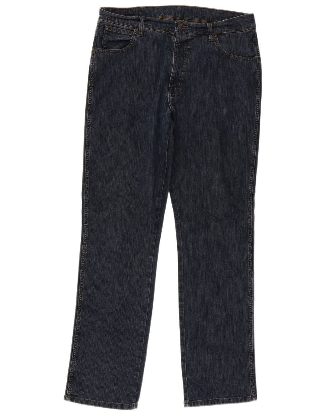 Wrangler Mens Straight Jeans W38 L34 Azul Marinho Algodão