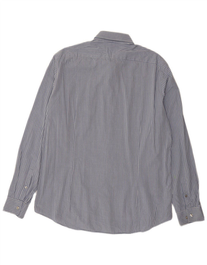 Camisa masculina Calvin Klein Slim Fit tamanho 43 17 XL azul xadrez