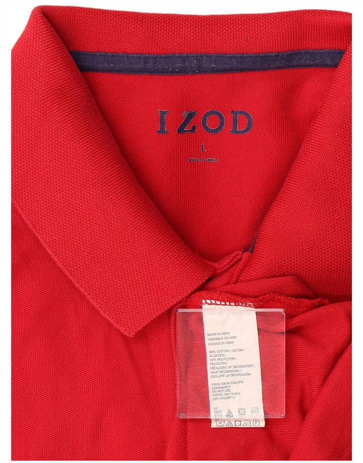 Camisa polo masculina Izod Regular Fit grande algodão vermelho