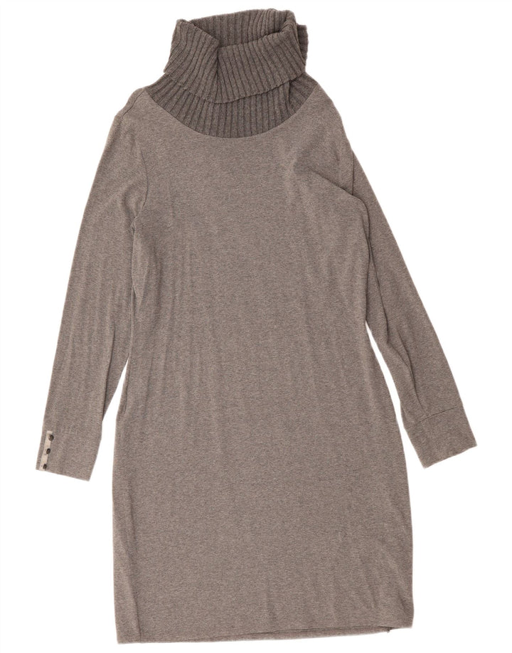 Vestido feminino Tommy Hilfiger com bainha gola redonda Reino Unido 14 grande viscose cinza