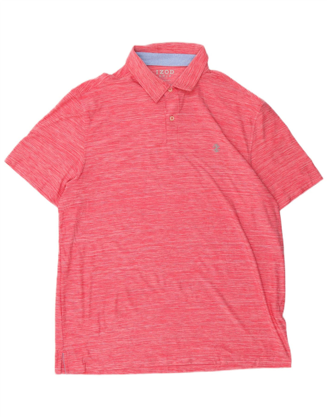 Camisa polo masculina Izod poliéster listrado vermelho médio