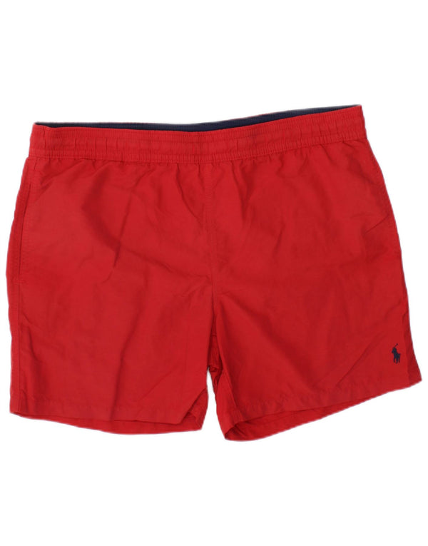 POLO RALPH LAUREN Shorts de natação masculino médio vermelho nylon