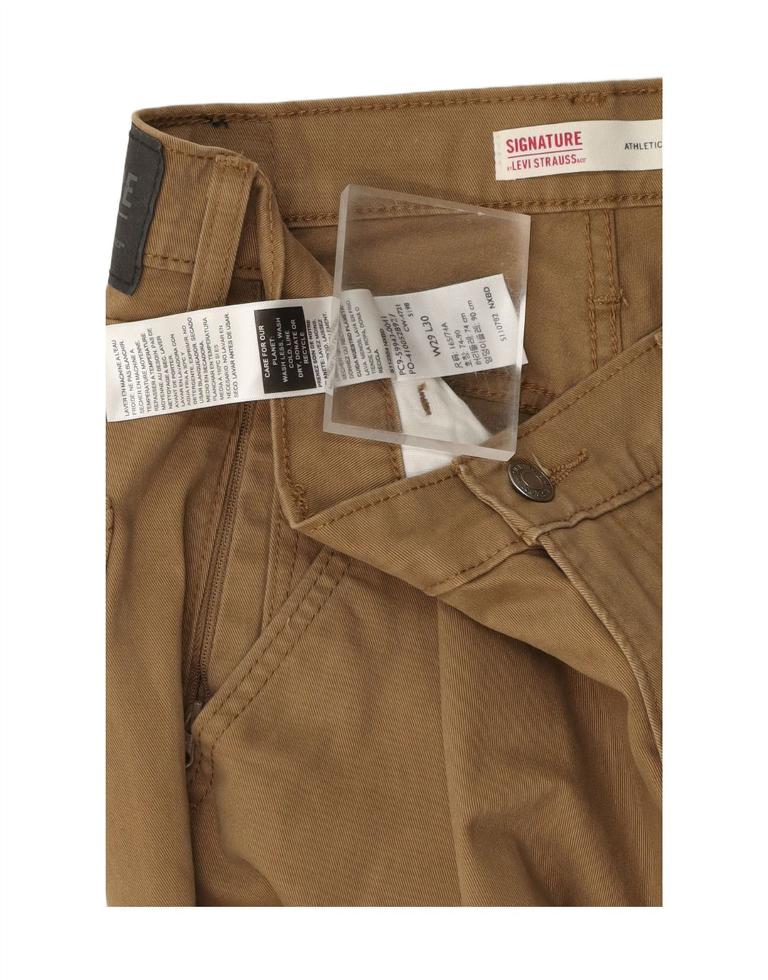 LEVI'S Mens Signature Straight Chino Trousers W29 L30 Beige Cotton Vintage Levi's and Second-Hand Levi's from Messina Hembry 