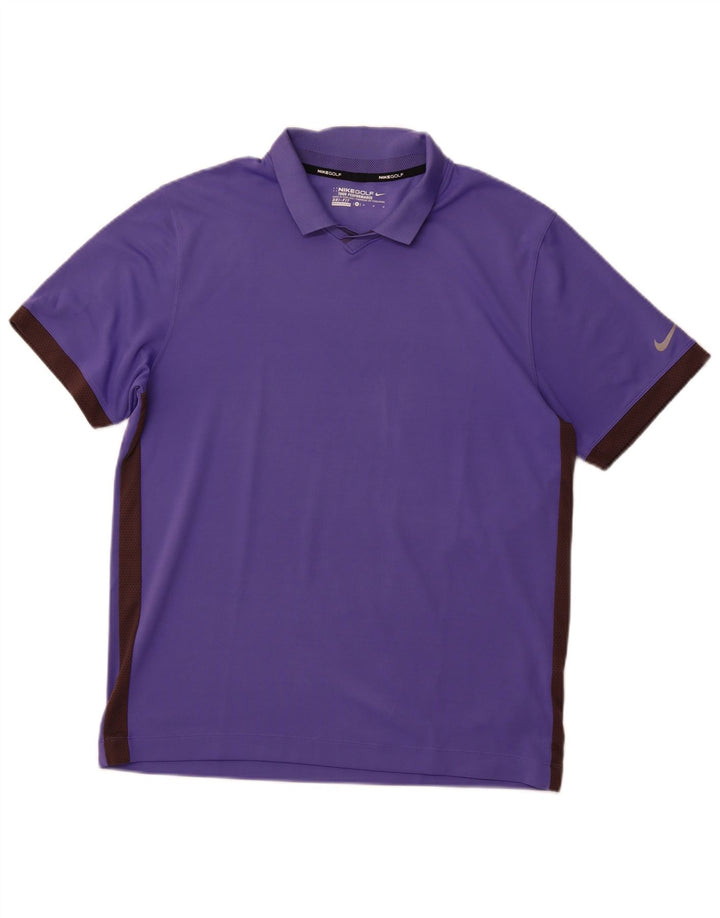 Camisa polo masculina NIKE Dri Fit médio roxo colorblock poliéster
