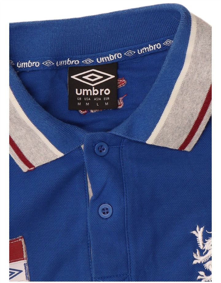 Camisa polo masculina Umbro gráfica azul médio colorblock