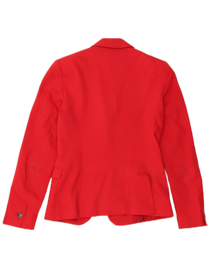 Jaqueta blazer feminina Zara com 1 botão Reino Unido 10 pequeno algodão vermelho