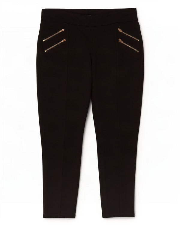 Zara Womens Slim Cropped Trousers XL W32 L26 Black Viscose