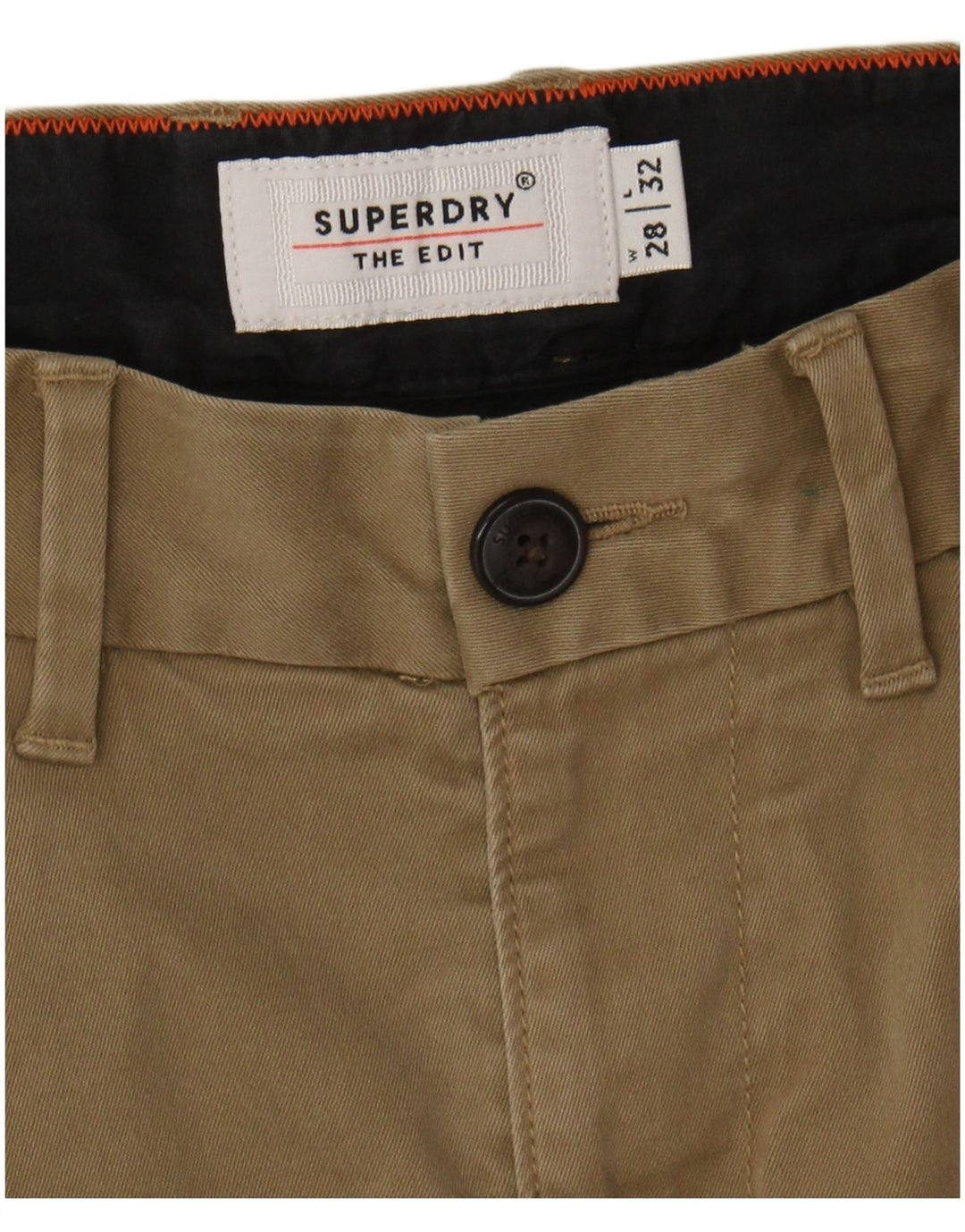 Calça Chino Masculina Slim SUPERDRY W28 L32 Algodão Bege