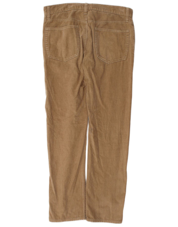 Calça masculina reta de veludo cotelê Gap W30 L30 algodão marrom