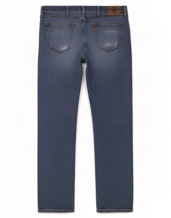 Wrangler Mens Straight Jeans W36 L32 Azul Algodão