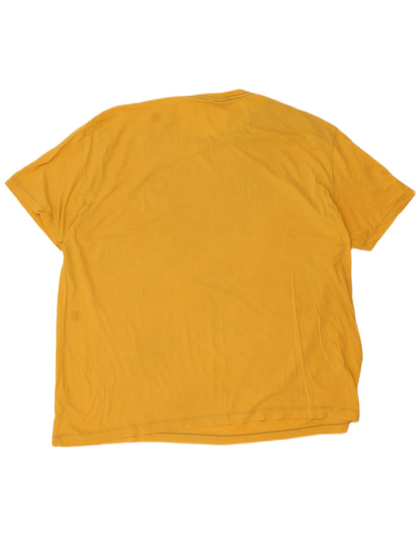 Camiseta gráfica masculina Kappa Top 5XL algodão amarelo