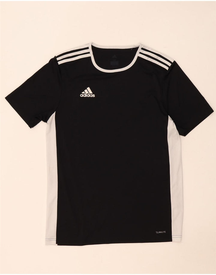 Adidas Mens Climalite Camiseta Top Médio Preto Colorblock Poliéster