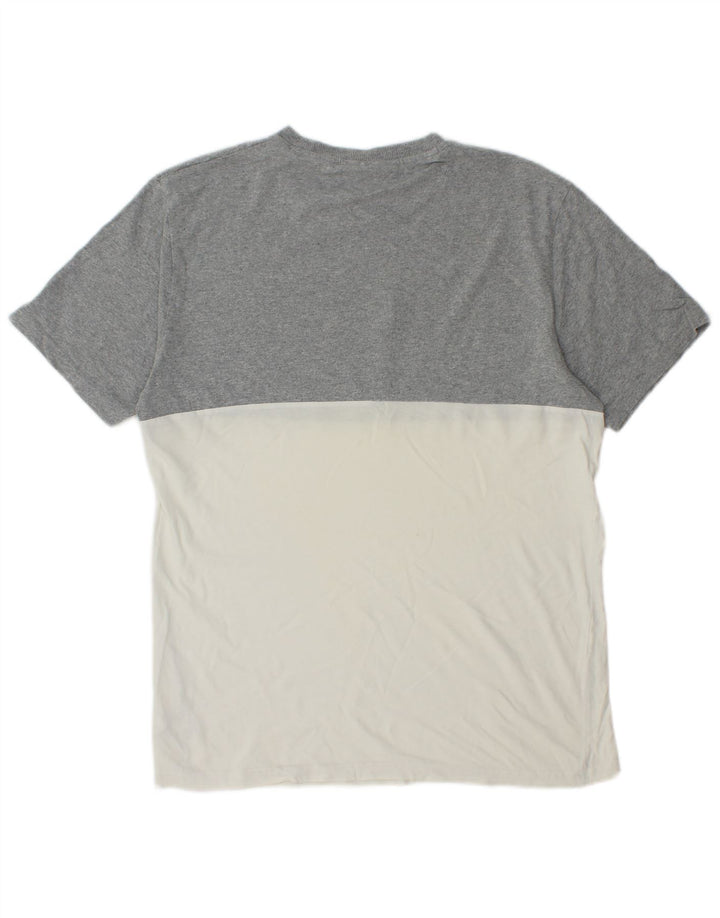 Camiseta masculina Fila Graphic Top cinza médio algodão colorblock