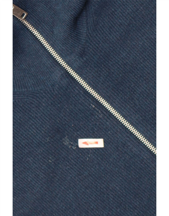 Suéter cardigã masculino Marks & Spencer grande poliéster azul marinho