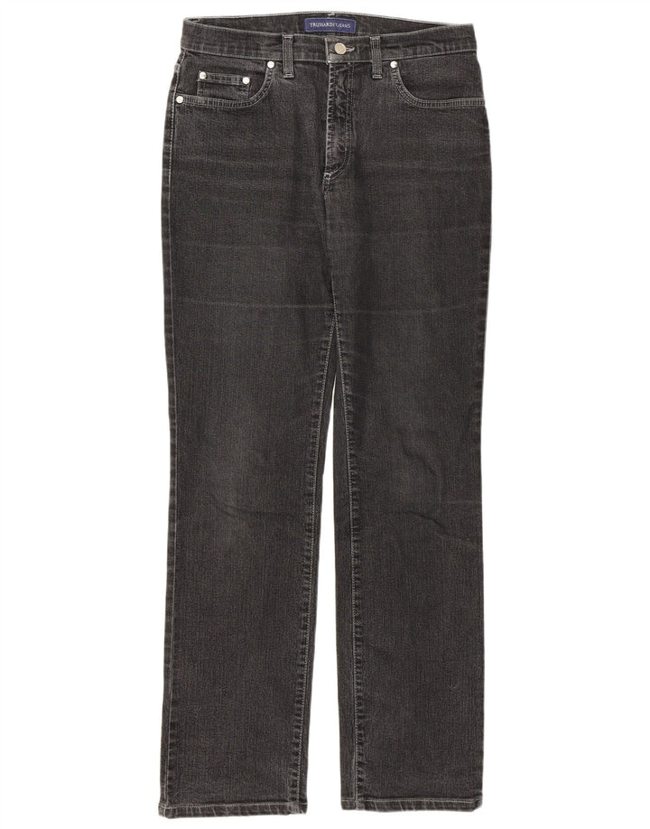 Jeans retos femininos Trussardi W29 L31 algodão cinza