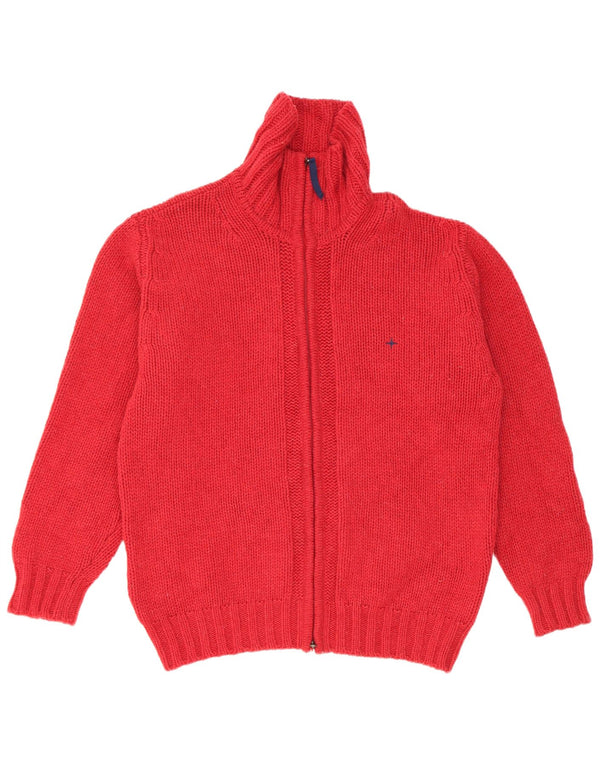 Suéter cardigã masculino White Sails grande lã virgem vermelha