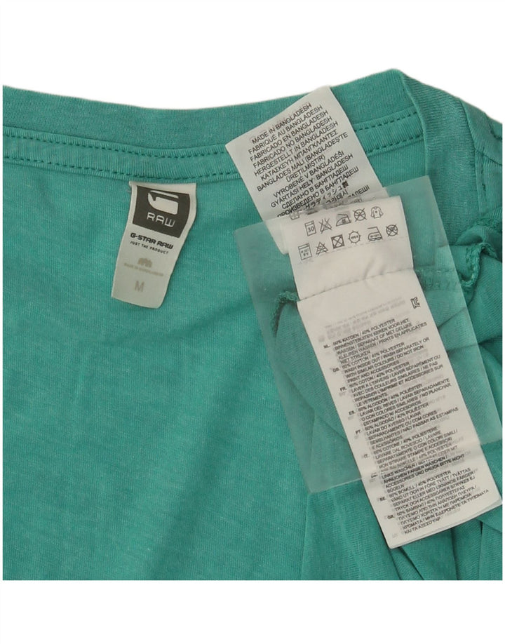 Camiseta masculina G-Star Top médio algodão turquesa