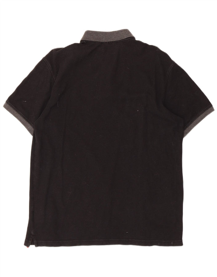 Camisa polo masculina Fila médio algodão preto