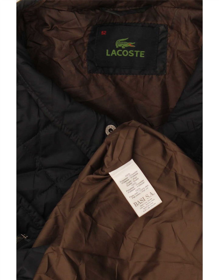 Jaqueta acolchoada masculina Lacoste IT 52 XL azul marinho poliéster