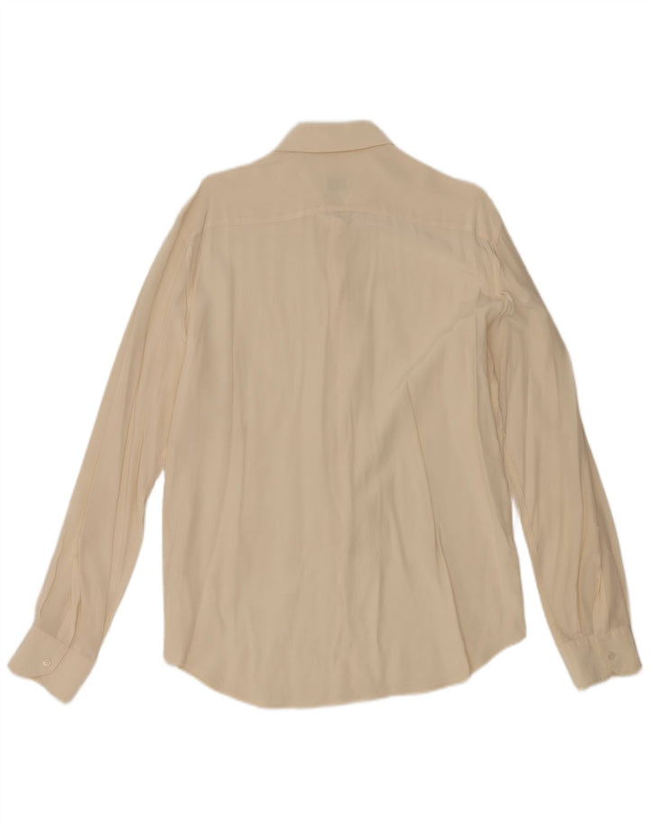 Camisa Epsom Masculina Média Off White Seda