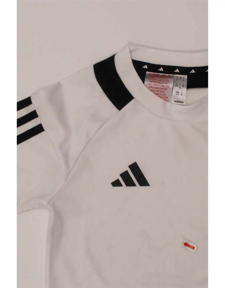Camiseta Adidas Menino Aeroready Top 7-8 Anos Branco Colourblock Poliéster