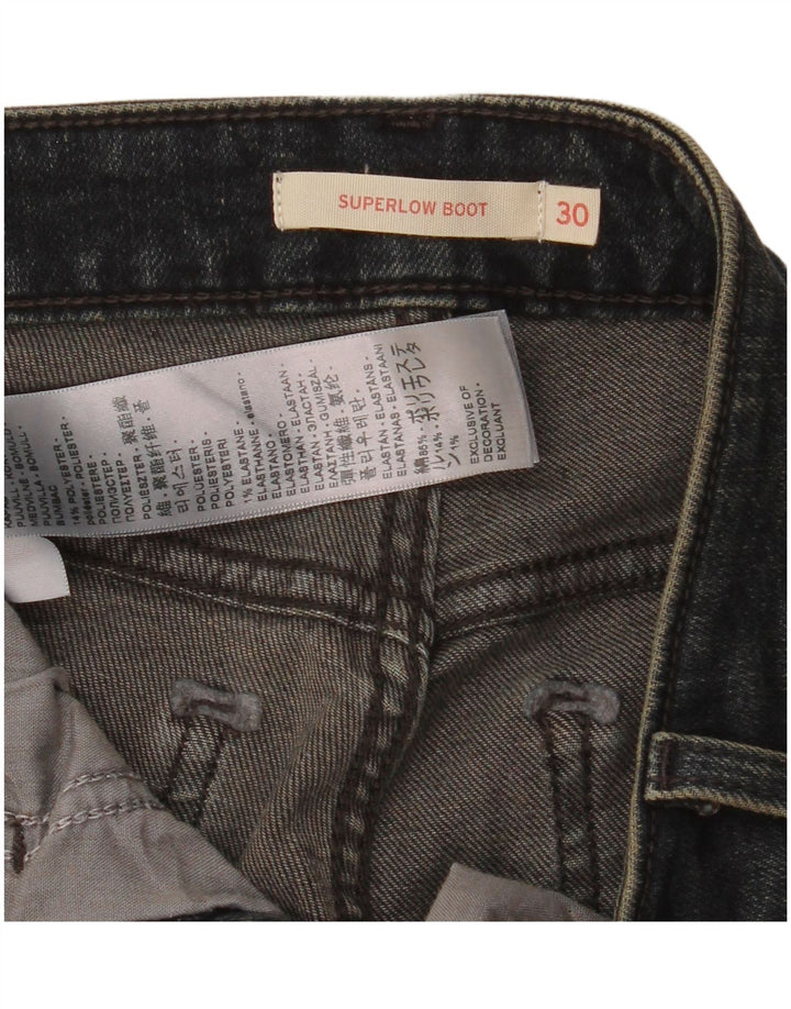 Jeans feminino Levi's Super Low Bootcut W30 L34 algodão preto